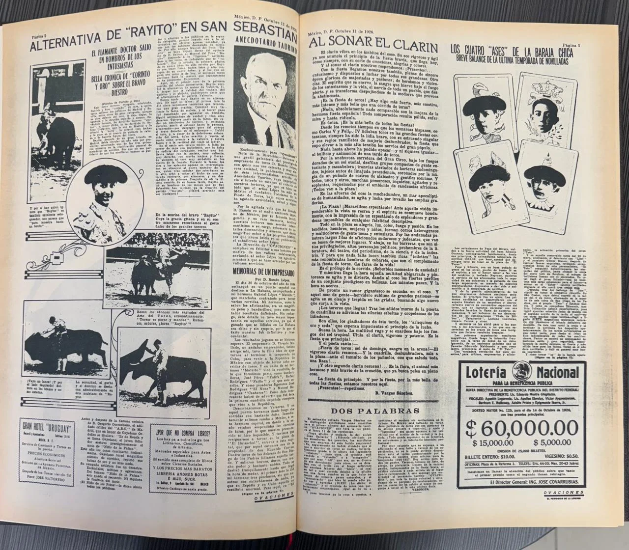 Imagen histórica de los primeros números del periódico